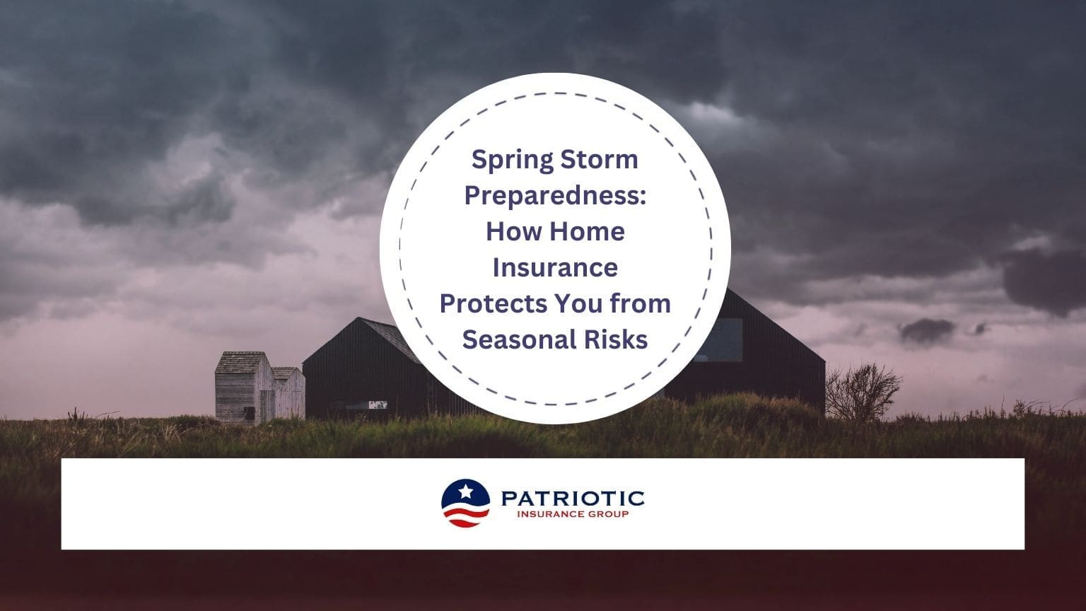 Patriotic Insurance Group blog banner featuring home, auto, and business insurance icons