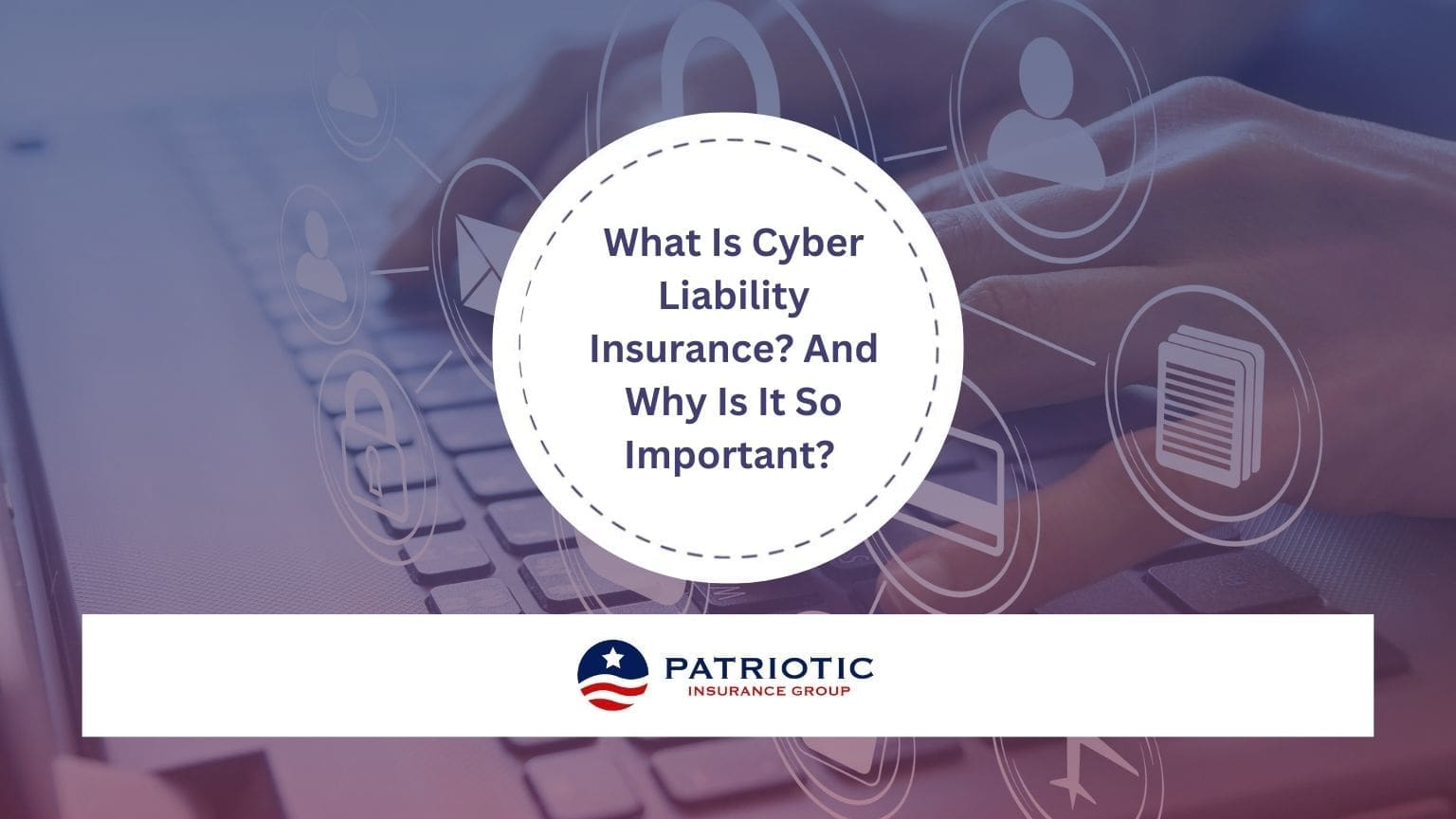 Business owner reading a cyber liability insurance policy on a laptop in a modern office